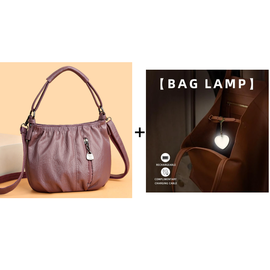 👜Pleated Bucket Leather Handbag – Soft Material, Adjustable Strap & Chic Casual Style ✨