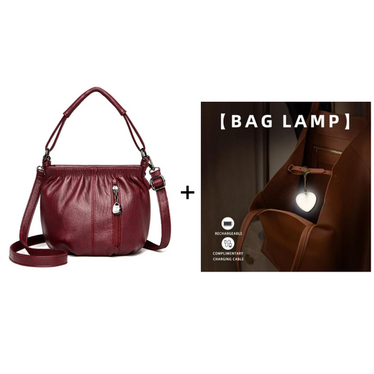 👜Pleated Bucket Leather Handbag – Soft Material, Adjustable Strap & Chic Casual Style ✨