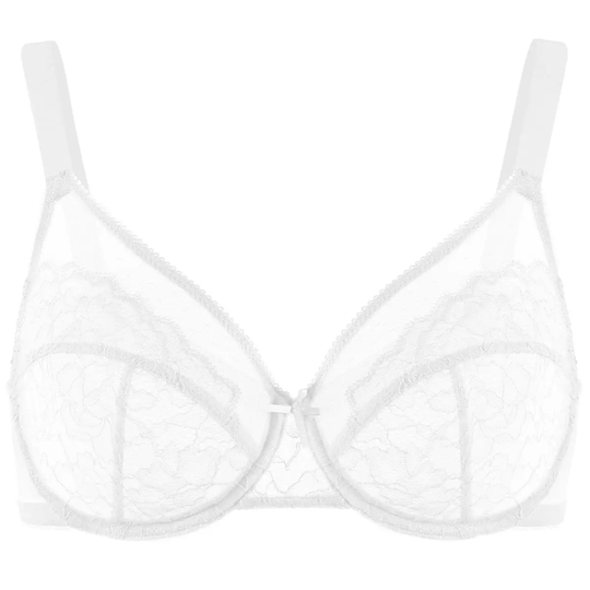 💞50K+ SOLD!👙HSIA Enchante Floral Lace Plus Size Underwire Unlined Unpadded Minimizer Full Coverage Bra Women's Wear Comfortable Breathable Mesh Cup