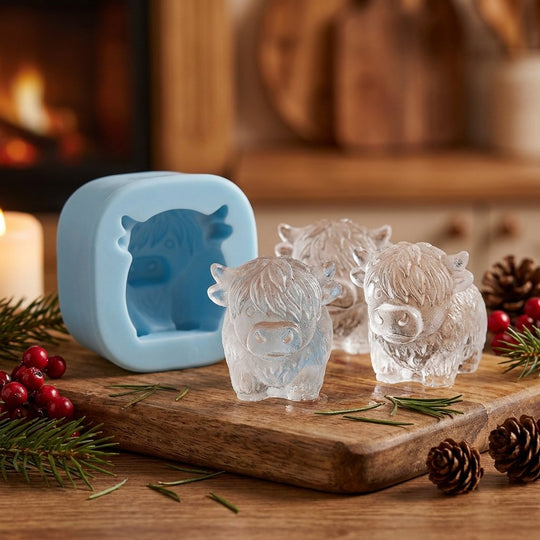 🎁💥PRIX SPÉCIAL DERNIER JOUR !🐮 Moule à glaçons Mini Vache des Highlands – Glaçons 3D mignons pour boissons et fêtes &  Cadeaux