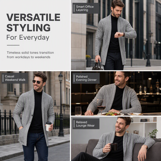 🎉This Week's Special Sales - 50% OFF✨Men's Knit Long Cardigan Jacket💝Best Gift For Him