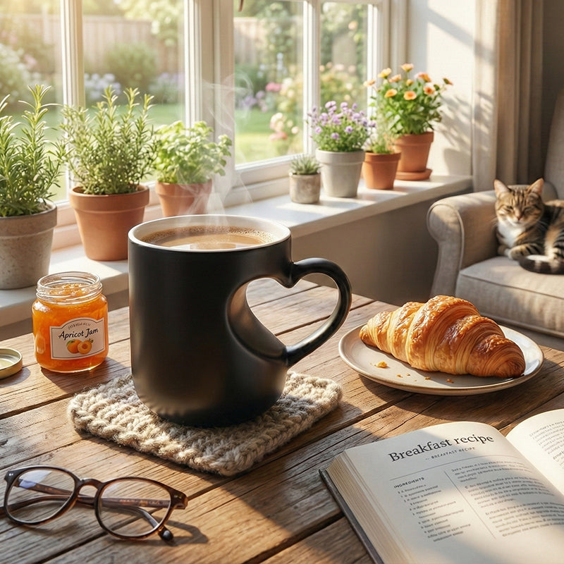 🎁Neuheiten 2026 – 30 % Rabatt💥Keramikbecher mit herzförmigem Henkel und Farbwechsel zum Valentinstag ☕
