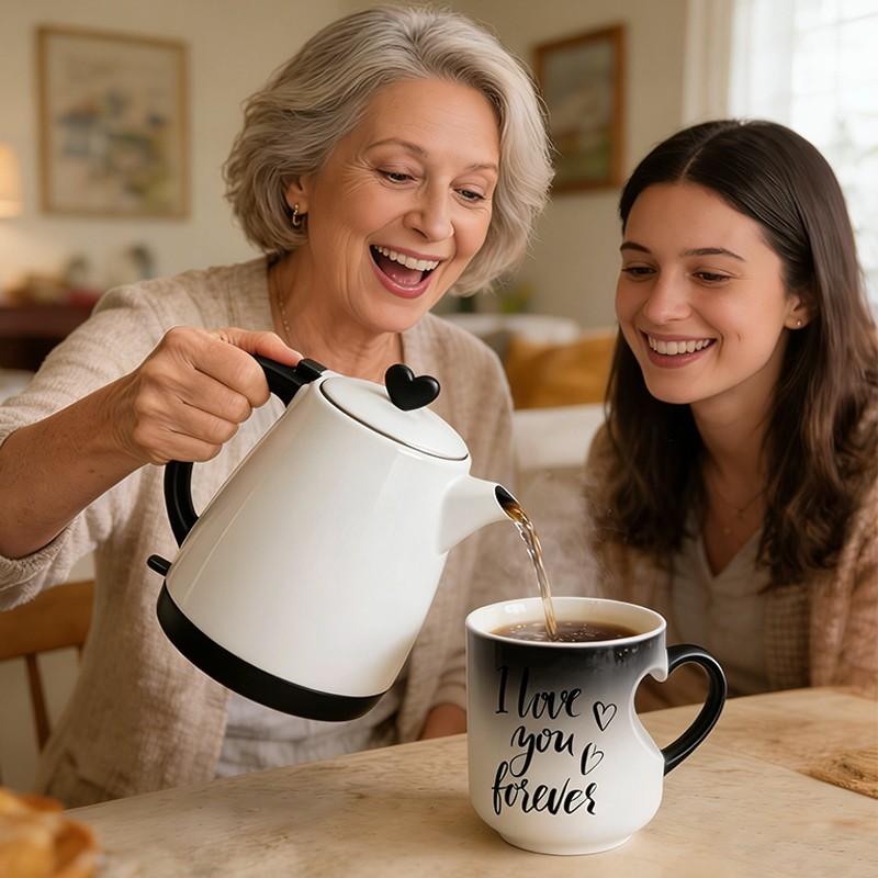 🎁Neuheiten 2026 – 30 % Rabatt💥Keramikbecher mit herzförmigem Henkel und Farbwechsel zum Valentinstag ☕