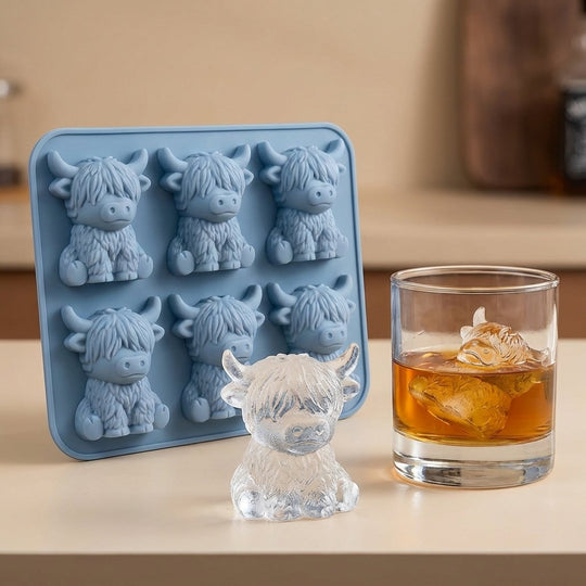 🎁💥PRIX SPÉCIAL DERNIER JOUR !🐮 Moule à glaçons Mini Vache des Highlands – Glaçons 3D mignons pour boissons et fêtes &  Cadeaux