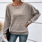 Autumn Sale-50% Off🌹Solid Round-Neck Striped Top with Long Sleeves