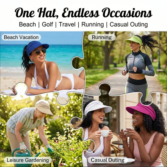 💕UPF 50+ Sun Visor Ponytail Hat