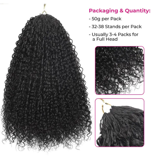 ISEE HAIR Human Hair Crochet Extensions Miracle Knots Pre-Separated 50g/Pack – Knotless Boho Braids, 4-5 Packs for Full Head, Multiple Curly & Wave Textures