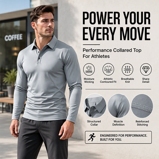 Men's Long Sleeve Collared T-Shirt