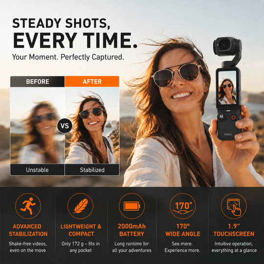 🥳2026 HOT SALE🥳💞50K+ SOLD!📸🖐️ 50% OFF! Pocket Camera with Flip Screen – 1080P, 170° wide‑angle, anti‑shake. Lightweight, 2000mAh. Your travel buddy! ✨🎥