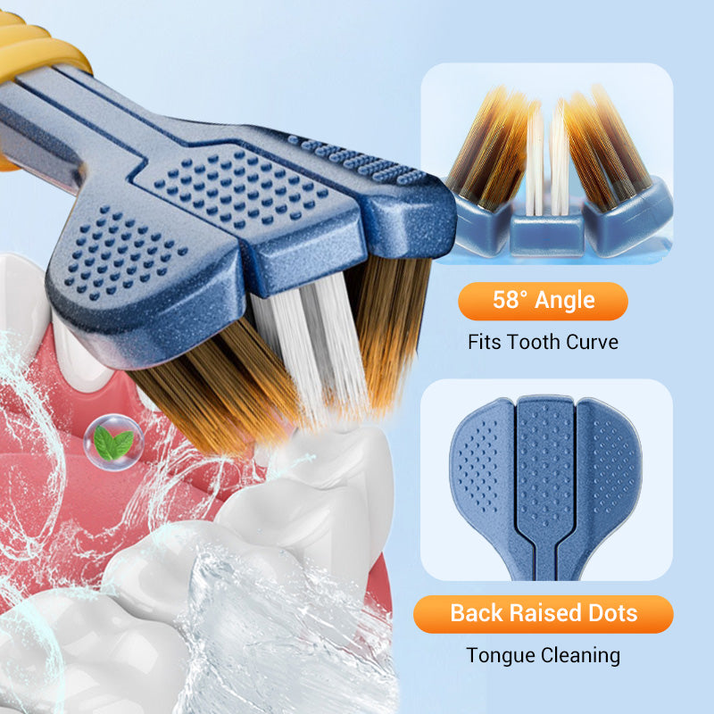 Three-head multi-angle cleaning toothbrush to ensure your oral safety