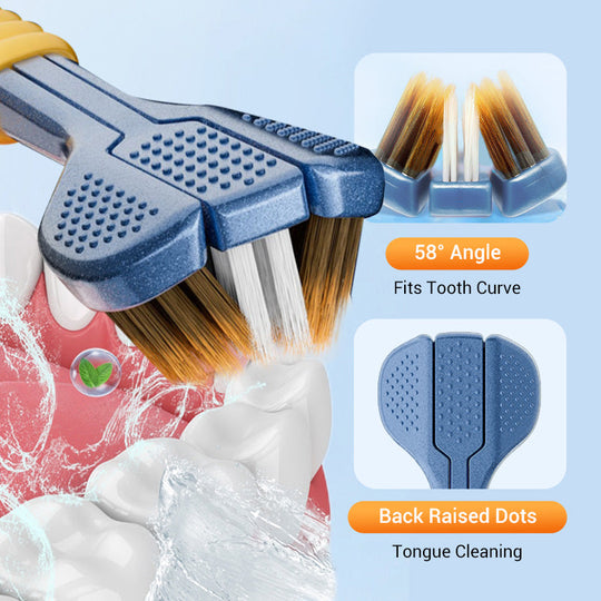 Three-head multi-angle cleaning toothbrush to ensure your oral safety
