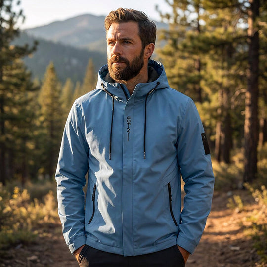 💧🌬️ Men's Hooded Jacket – waterproof & windproof with a drawstring. Ideal for the outdoors & everyday wear. ✓ Durable ✓ Breathable. Check it out now! 🔥🧥