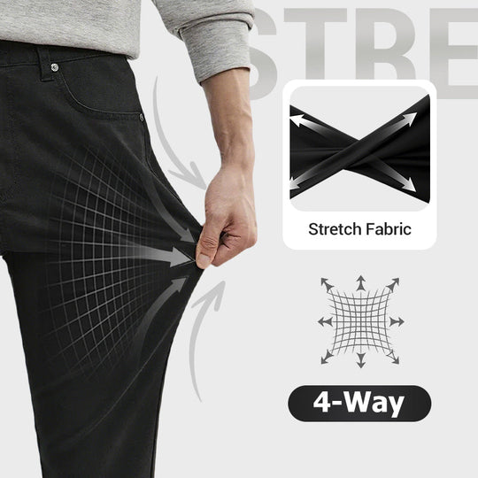 👖Pantalóns de cor sólida axustados e informales para homes con cinto