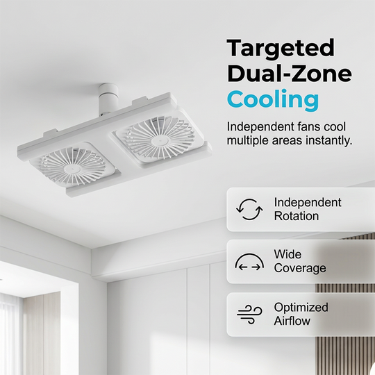 🌀💡2-in-1 LED Ceiling Fan Light – Dual Cooling, Ultra Bright, Tool-Free Install