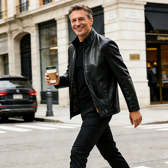 💥Men’s Warm Plush Lining Leather Jacket Coat🔥