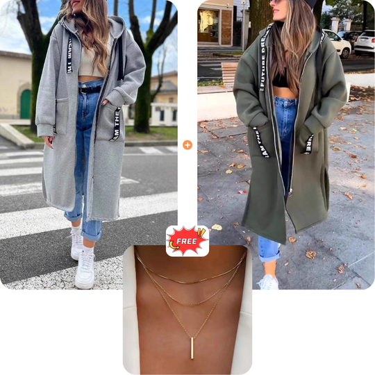 ⌛Limited-Time Offer🧥New This Season - Long Zipper Hoodie with Pockets - Versatile, Warm, and Comfortable