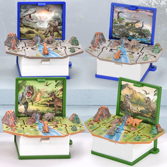 3D Foldable Dinosaur Castle Book Keychain