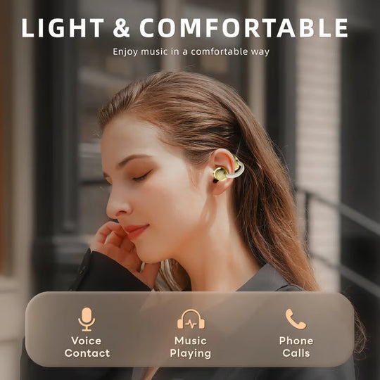 Fashionable Clip-On Wireless Headphones with Handbag