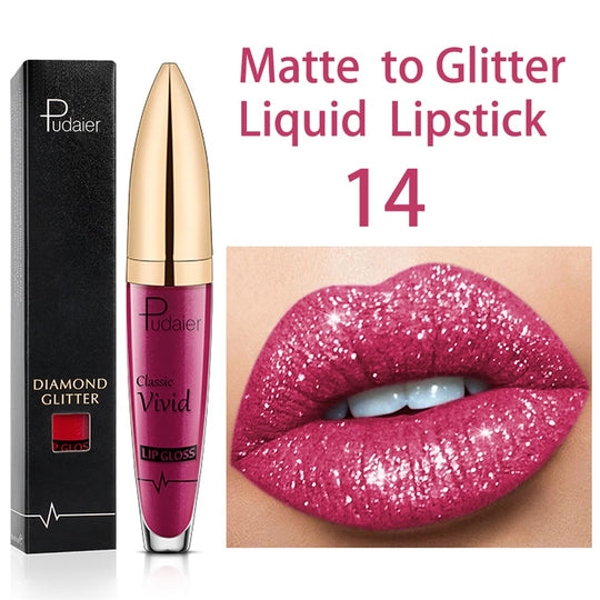 🔥Nieuwjaarsuitverkoop 49% KORTING - Diamond Lip Gloss Matte To Glitter Liquid Lipstick🎁Koop 3, betaal 2