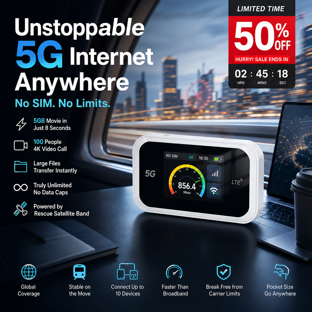 📶 LIMITED-TIME 50% OFF! ⚡Limited-Time Offer-Mobile hotspot with full Wi-Fi coverage✨SIM card not included