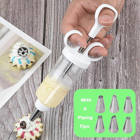 ⏳🔥LIMITED-TIME 50% OFF! ⏰Stainless Steel Cake Decorating Gun Kit – Complete Frosting Piping Set with 18 Tips & Nozzles – Decorate Inside & Out ✨