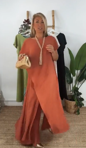 💜 LAST DAY PROMOTION - 50%OFF 💜Solid Color Off-Shoulder Top & Pants Set