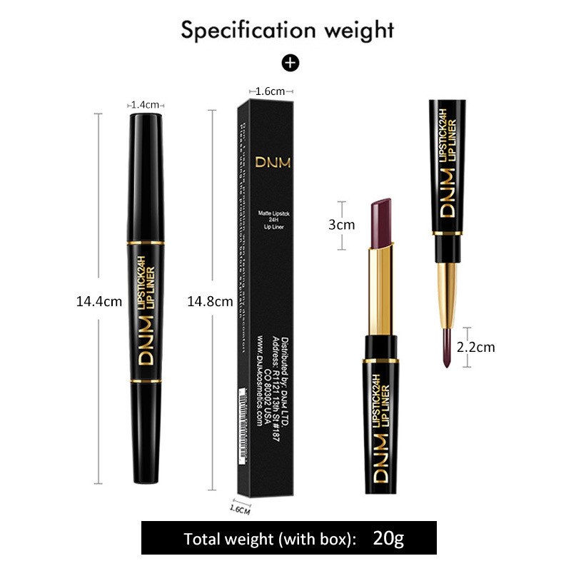 Lip liner and lipstick pen 2 in 1