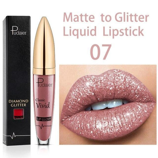 🔥Nieuwjaarsuitverkoop 49% KORTING - Diamond Lip Gloss Matte To Glitter Liquid Lipstick🎁Koop 3, betaal 2