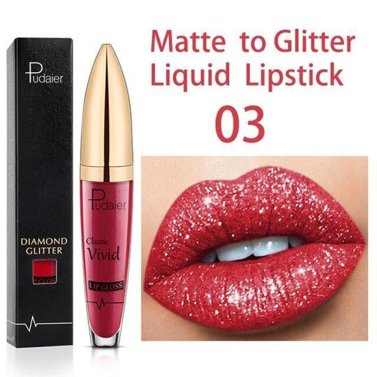 🔥Nieuwjaarsuitverkoop 49% KORTING - Diamond Lip Gloss Matte To Glitter Liquid Lipstick🎁Koop 3, betaal 2
