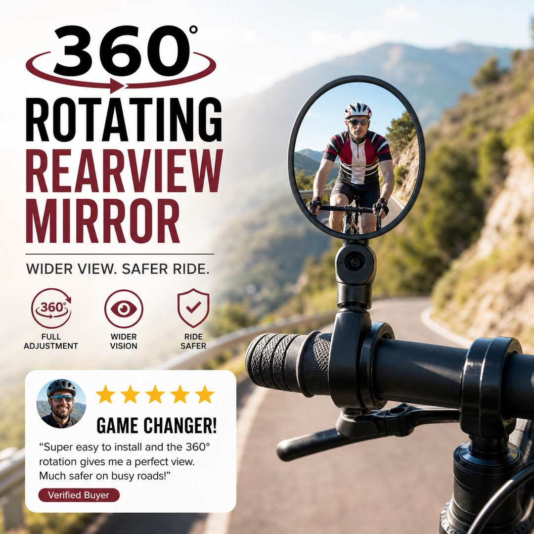⏳Limited-time 50% off⏰360 Degree Rotating Rearview Mirror🚴‍♂️🔎