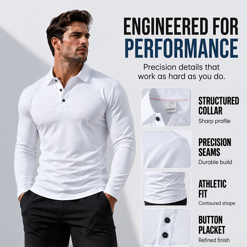 Men's Long Sleeve Collared T-Shirt