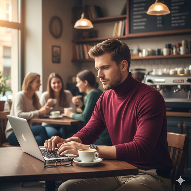 Suéter de cachemira premium de cor lisa para homes: compra 2 envío gratuíto