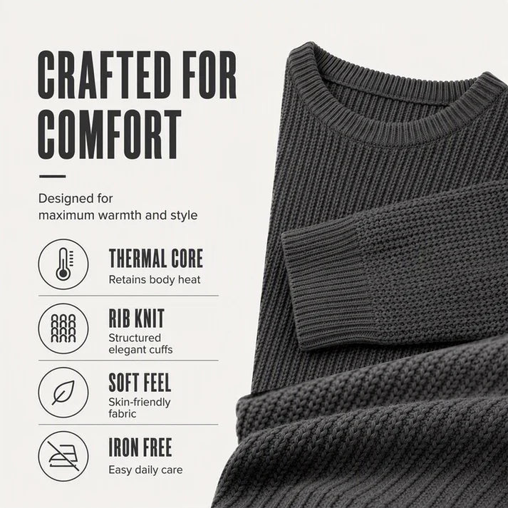 ✨The 2026 collection with 50% off 🎁JMIERR Men’s crew-neck jumpers – soft, relaxed jumpers, classic long-sleeved jumpers with ribbed hems