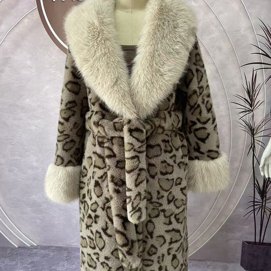 🎁2026 New Arrivals 60% OFF💥Women's Leopard Print Fluffy Faux Fur Coat with Belt🔥🔥