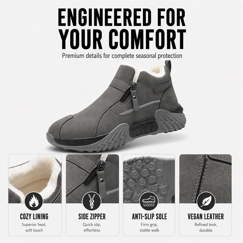👟 Zip On & Go | Men's Warm PU Leather Casual Sneakers ⚡ Free Shipping