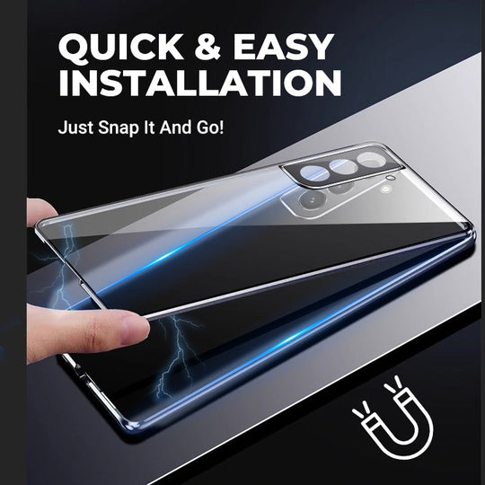 🔥Limited Time 58% OFF🔥Anti-peeping Magnetic Tempered Glass Double-sided Phone Case For Samsung S23-25 Series