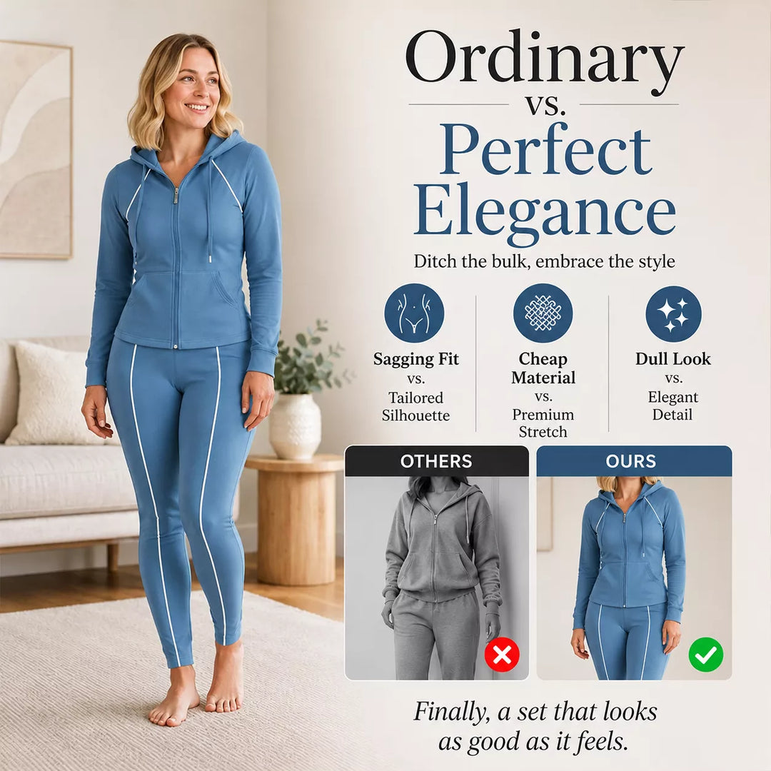 🎉 One Set, More Ways to Wear | Women's Zip-Up Hoodie & Pants 2-Piece Set⚡
