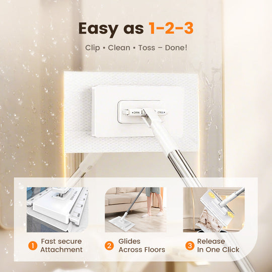 💥 Sista dagen! 50 % rabatt 💥Engångsdammmopp med 4 återanvändbara trasor