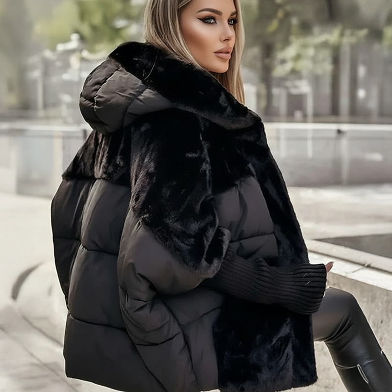 ❄️Winter Hot Sale  50% Off💖Women’s Oversized Hooded Patchwork Puffer Coat