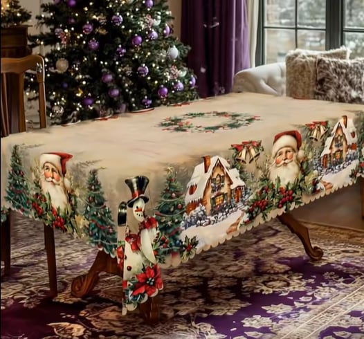 💥DERNIER JOUR DE VENTE -50%⏰50 000+ VENDUS ! ✨Nappe de Noël
