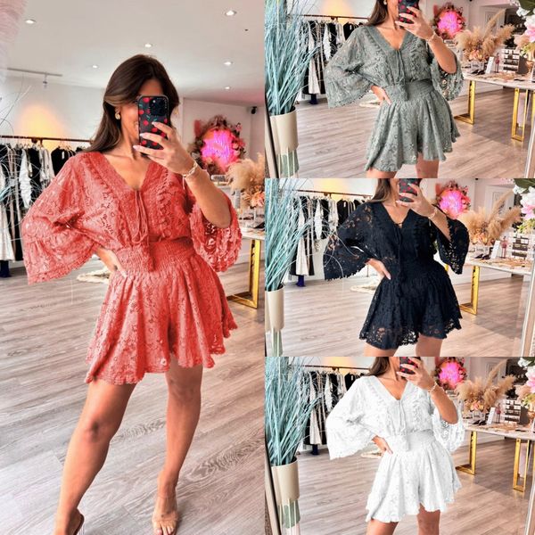 💕Limited Sale 49% OFF💕Casual Short V-Neck Lace Suit