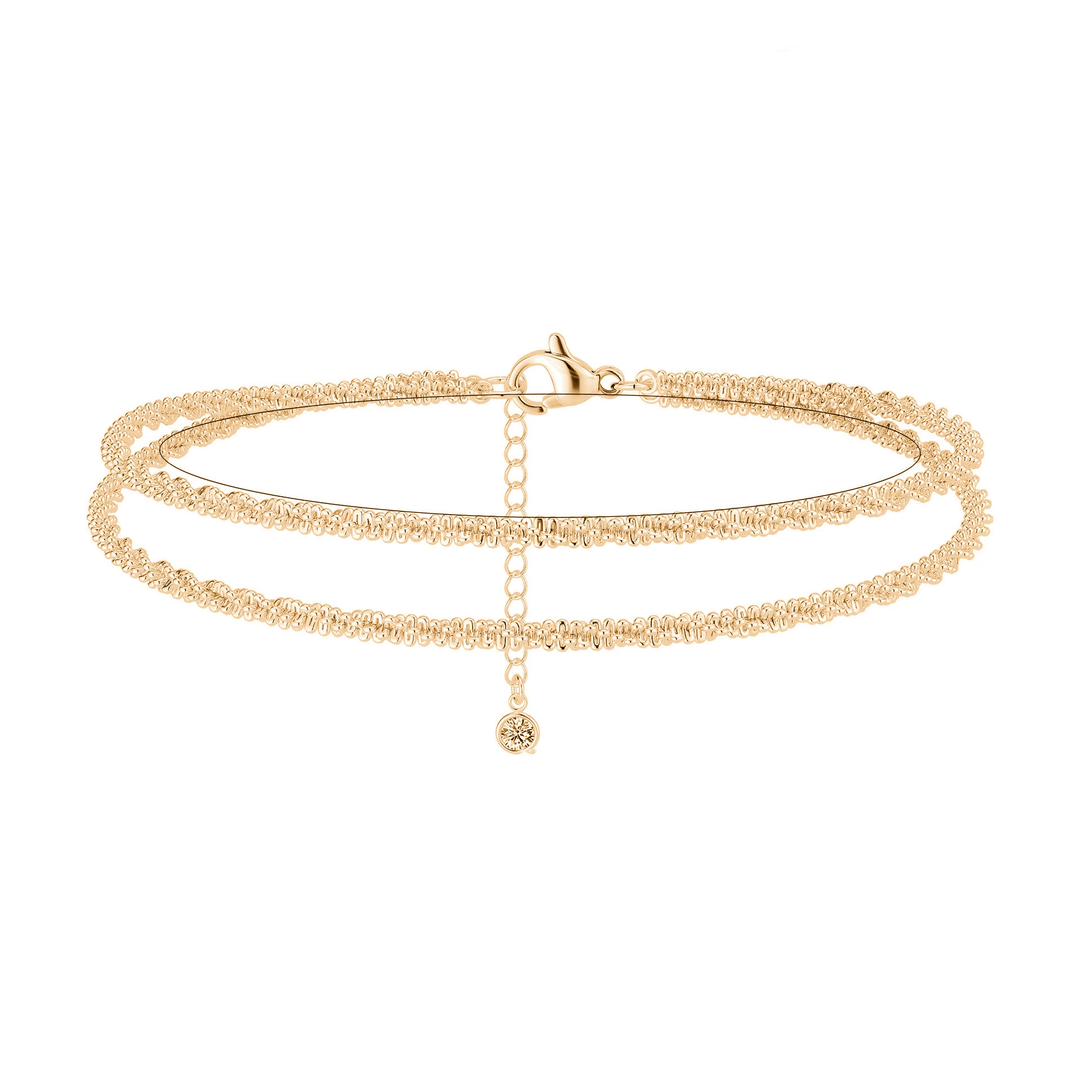 ⏰🔥LIMITED TIME: BUY 1 GET 1 FREE! 🥰 Dainty Layered Waterproof Anklet – Perfect Gift for Your Loved One 💖✨