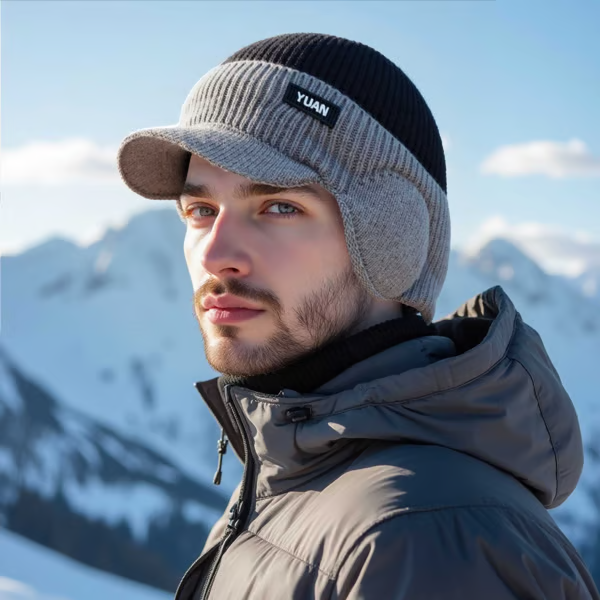 🎁 The Perfect Christmas Gift for Him: Winter Knitted Earflap Hat - Ultimate Cold Protection & Style🧢