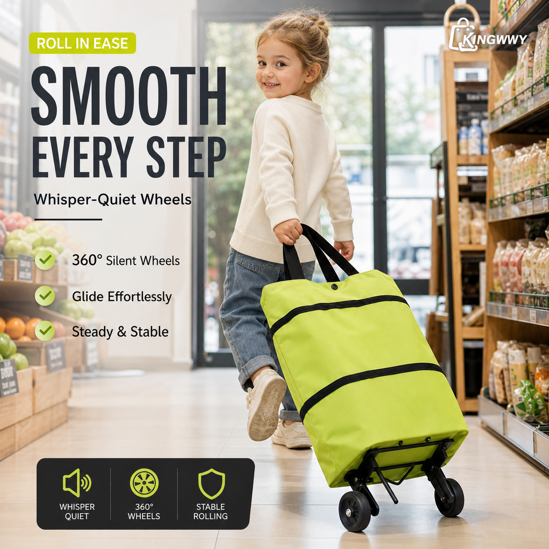 🛒 60% OFF NOW! 🧺 2-in-1 Foldable Shopping Cart – Sturdy frame, compact fold & large capacity – Perfect for grocery runs & weekend markets 📦