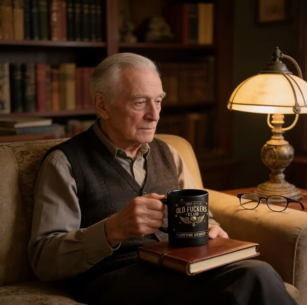 OLD FUCKERS CLUB Mug - 100% Bitter, Always Real. Lifetime Member.