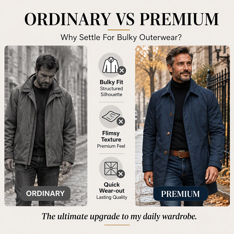 Men's Waterproof Mid-Length Trench Coat