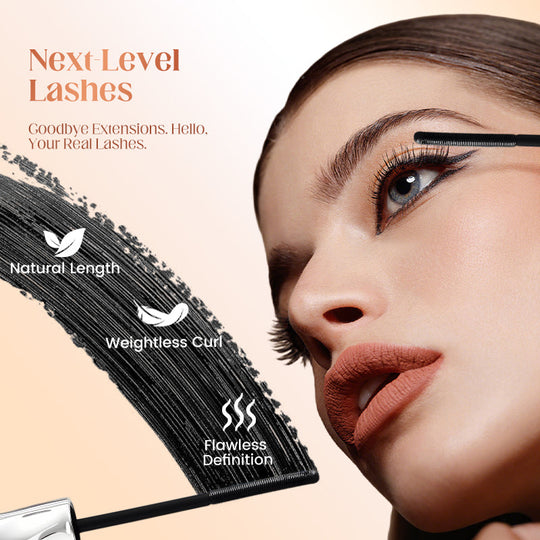 💞50K+ SOLD!👁️✨ All-Day Beautiful Lashes, Smudge-Proof! Waterproof Fiber Mascara for Natural Volume