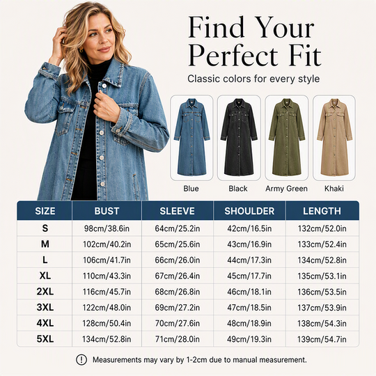 ⏳Time-Limited Special & Free Shipping⏰Women’s Casual Longline Button-Up Denim Coat