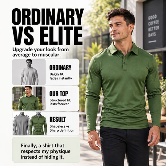 Men's Long Sleeve Collared T-Shirt