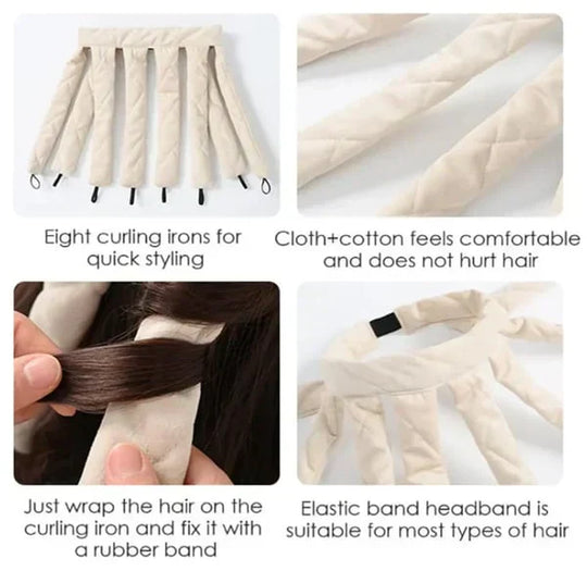💥OFFERTA SPECIALE💥Fascia per capelli da indossare durante la notte, ferro arricciacapelli senza calore🧑‍🦱🥰